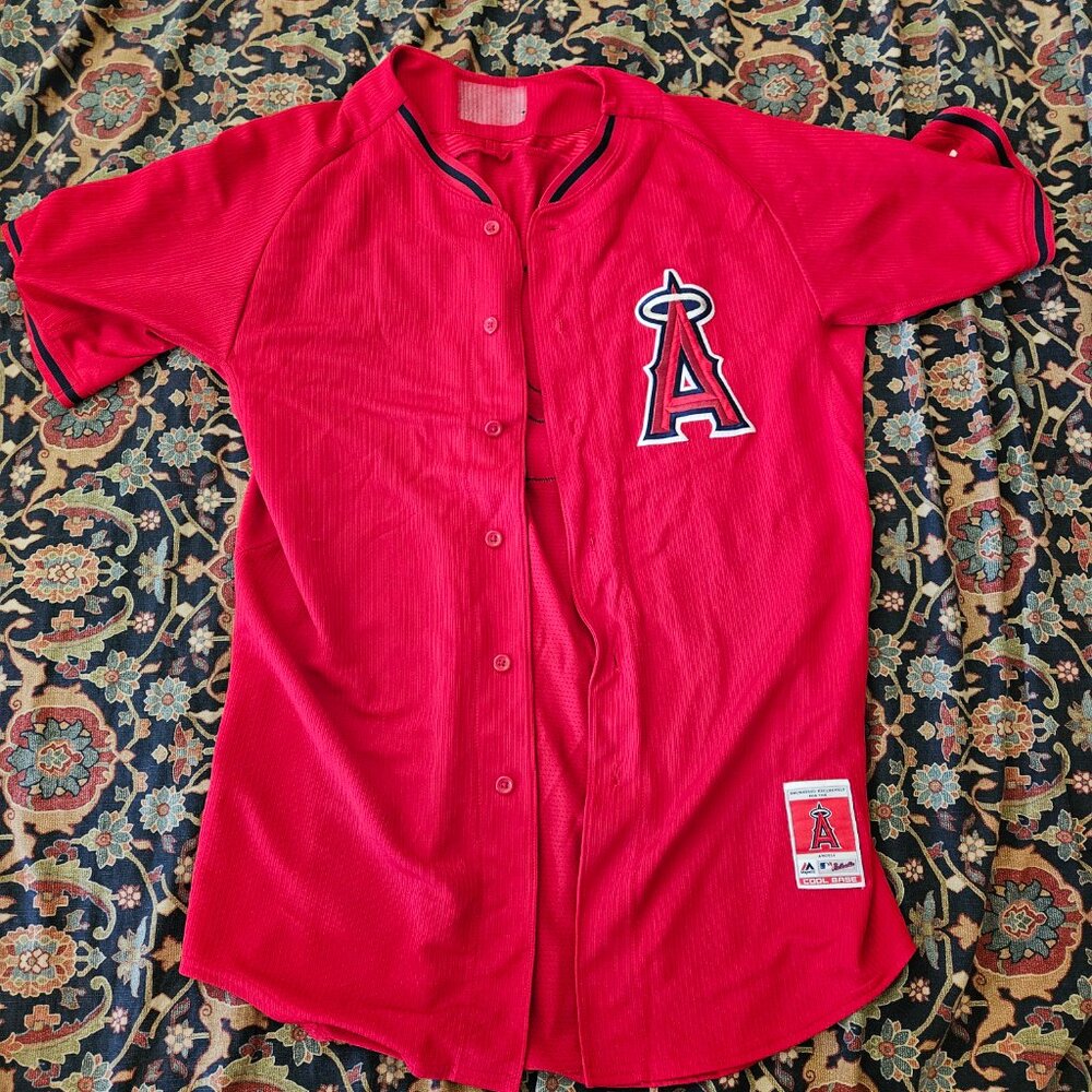 Angels Mike Trout Button Down shirt #27 XL by Majestic NEW
